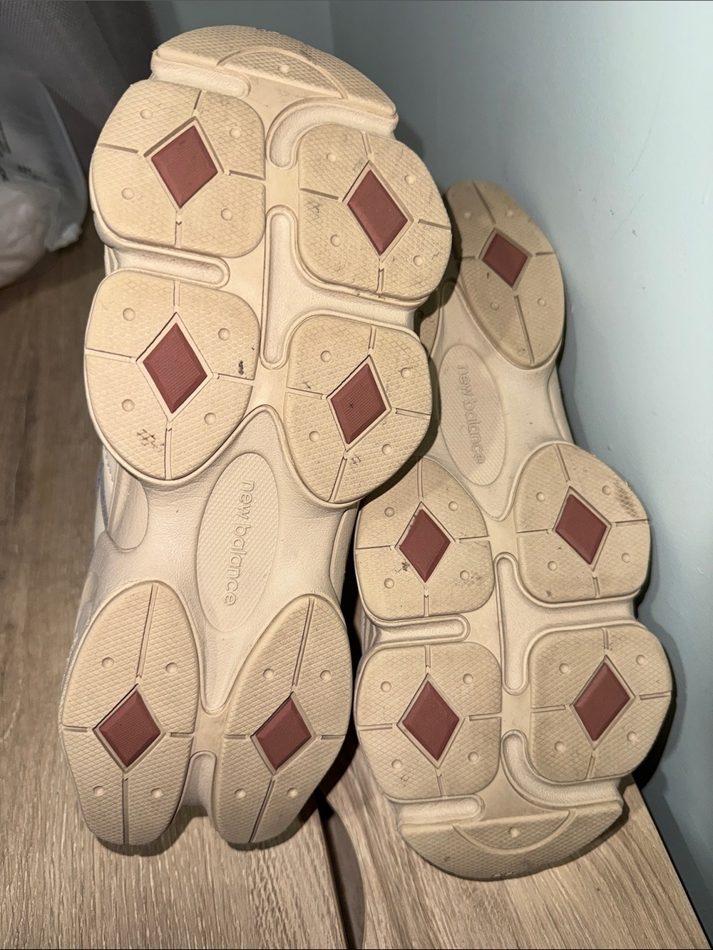New Balance Cream/Tan 9060 Sneakers - Picture 4 of 5